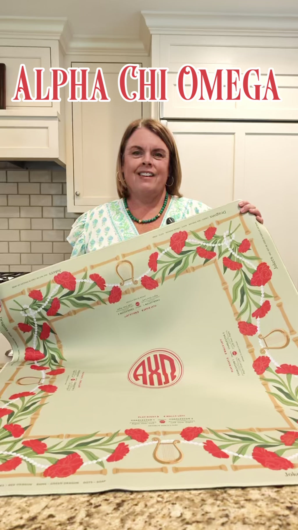 Alpha Chi Omega Mahjong Mat